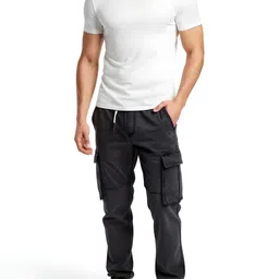 glitchez Men Relaxed Fit Stretchable Cargo Joggers Jeans image 4