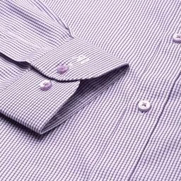 Raymond Men Purple Pure Cotton Slim Fit Micro Checked Formal Shirt image 2