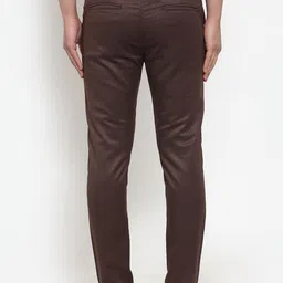 JAINISH Men Brown Smart Slim Fit Solid Regular Trousers image 5