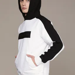 Calvin Klein Jeans Men White Logo Printed Hooded Sweatshirt image 2