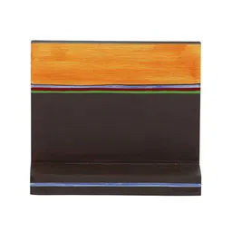 ExclusiveLane Brown & Yellow Wood Pocket Wall Shelf image 2