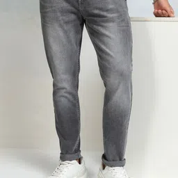 HIGHLANDER Men Mid-Rise Tapered Fit Low Distress Heavy Fade Jeans image 1