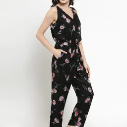 Sera Women Black Printed Basic Jumpsuit image 2