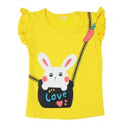 CATCUB Girls Yellow & Black Printed Top with Shorts image 2