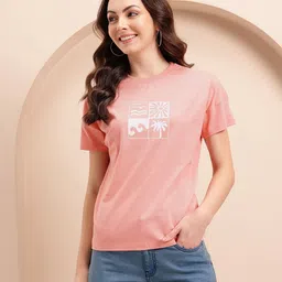 Mast & Harbour Printed Drop-Shoulder Sleeves Pure Cotton T-shirt image 3