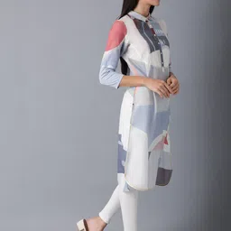W Women Blue Printed Kurta image 3