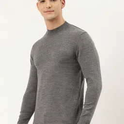 RVK Men Grey Solid Pullover image 4