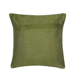 Alina decor Green & Silver-Toned Set of 2 Embellished Square Cushion Covers image 5
