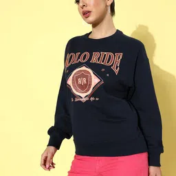 The Roadster Life Co. Navy Blue Hyper Graphics Printed Sweatshirt image 5