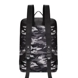 Kenneth Cole Women Black & Grey Camouflage Printed Backpack image 5