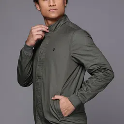 Allen Solly Men Olive Green Bomber Jacket image 3