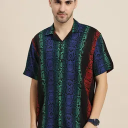 Hancock Men Multicoloured Relaxed Animal Opaque Printed Resort Shirt image 5