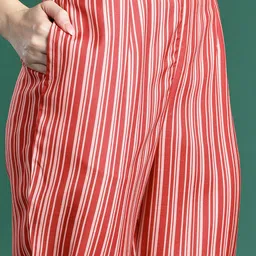 Indo Era Floral Printed Regular Kurta with Trousers image 4