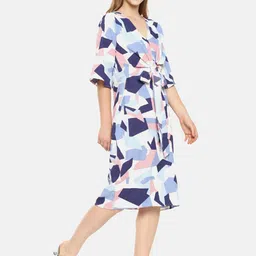 Campus Sutra Women Multicoloured Self Design Fit & Flare Dress image 2