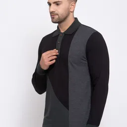 Kalt Men Multicoloured Colourblocked Polo Collar T-shirt image 4