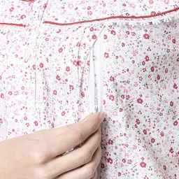 AV2 White & Red Printed Maternity Nightdress image 3