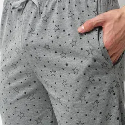 mack jonney VIMAL JONNEY Men Navy Blue & Grey Printed Night suit image 4