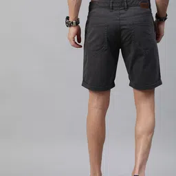 Roadster Men Charcoal Grey Solid Regular Fit Chino Shorts image 2