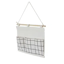 Cortina White & Black Checked Multi-Utility Fabric Organiser image 4
