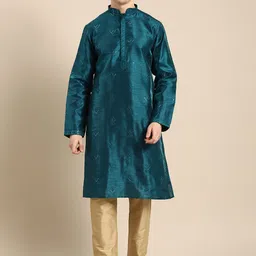 Anouk Men Ethnic Motifs Embroidered Sequinned Jacquard Kurta image 3