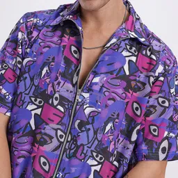 glitchez Eye For Detail Conversational Print Relaxed Shirt image 5