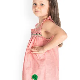 Cherry Crumble Girls Peach-Coloured Solid Top image 4