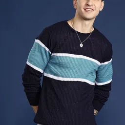 Mast & Harbour Men Colourblocked Pullover image 3