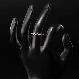 Soraya Luxe 925 Sterling Silver Moissanite Diamond 18K Gold Plated Ripple Band Ring image 5