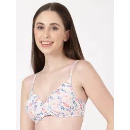 BLOSSOM Floral Printed Medium Coverage Lightly Padded T-shirt Bra image 3