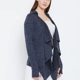 Hypernation Blue Solid Waterfall Shrug image 2