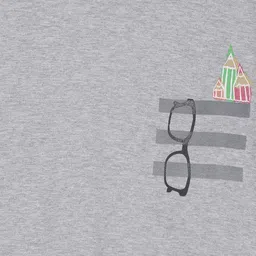 LAdore Boys Grey Printed Round Neck Pure Cotton T-shirt image 2