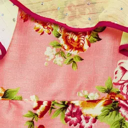 MANY FROCKS & Girls Pink & Yellow Printed A-Line One Shoulder Dress image 3