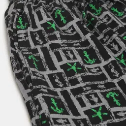mackly Boys Black Printed Lounge Shorts image 3