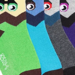 Camey Kids Pack of 4 Patterned Above Ankle-Length Socks image 3