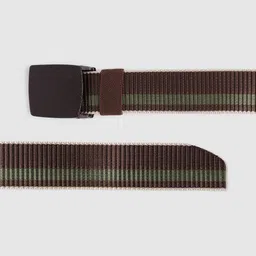 HIGHLANDER Men Brown & Green Striped Belt image 3