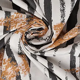 INDHOME LIFE Tan & White Printed 180 TC Cotton Queen Bedsheet & 2 Pillow Covers image 5