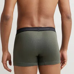 Jockey Men Pack of 2 Olive Green Solid Super Combed Cotton Trunk image 4
