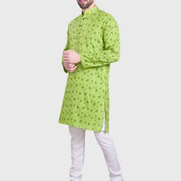 SHIWAM ETHNIX Ethnic Motifs Printed Mandarin Collar Kurta image 3