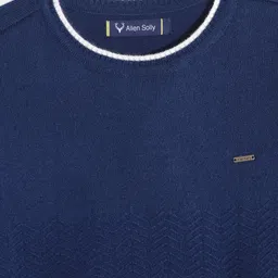 Allen Solly Junior Boys Navy Blue Chevron Patterned Pullover image 4