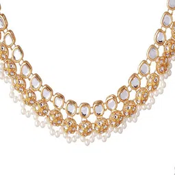 Divisha Gold Plated Stone Studded & Beaded Jewellery Set image 5