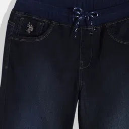 U.S. Polo Assn. Kids Boys Blue Relaxed Fit Mid-Rise Light Fade Stretchable Jeans image 4