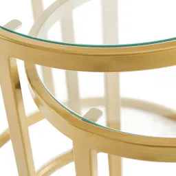 Claymint Nelson Nesting Set of 3 Glass Side Table image 4