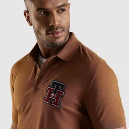 Tommy Hilfiger Brand Logo Printed Applique Polo Collar T-shirt image 3