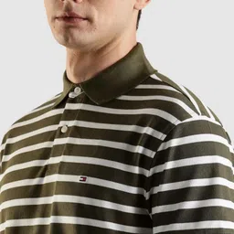 Tommy Hilfiger Europe Striped Polo Collar Multi Or Variegate Stripes Relaxed Fit T-shirt image 4