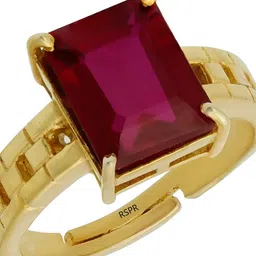 RSPR 8.25 Ratti 7.60 Carat Natural Ruby Manikya-Studded Adjustable Finger Ring image 2