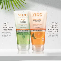 VLCC Set of Orange Oil Pore Cleansing & Tulsi Acne Clear Face Wash - 150 ml Each image 4
