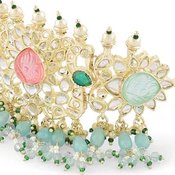 Zaveri Pearls Gold-Plated Kundan-Studded & Beaded Jewellery Set image 2