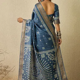 Saree mall Silk Blend Ready to Wear Block Print Sarees image 2