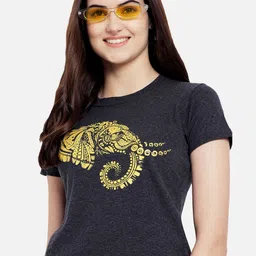 Fabflee Women Multicoloured 3 Printed Extended Sleeves T-shirt image 3