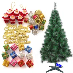 TIED RIBBONS Green Christmas Decor Artificial Pine Tree 3ft with 54 Ornaments image 1